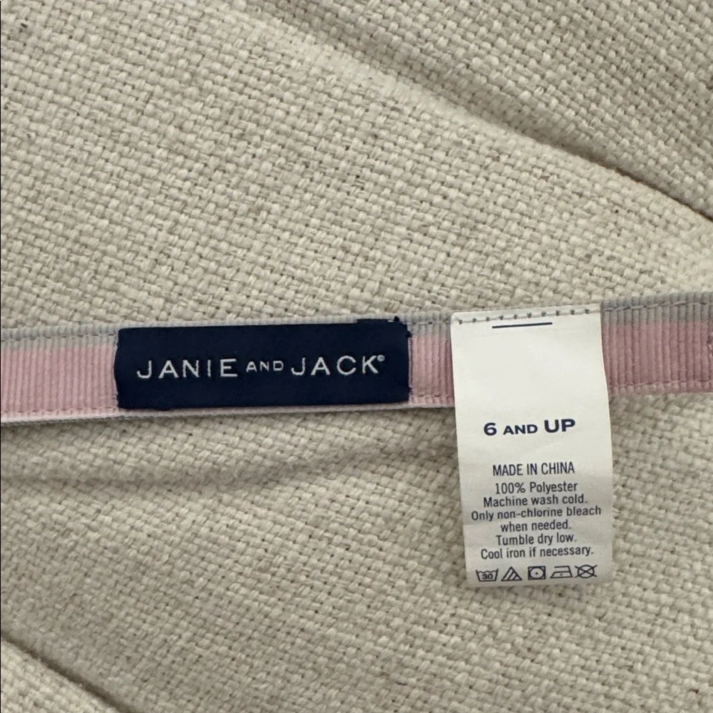 Janie and Jack Pink and Gray Striped Bow Tie